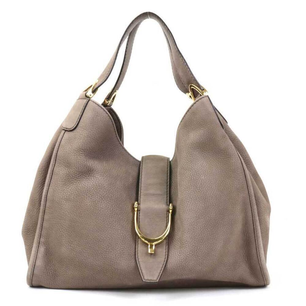 Gucci Soft Stirrup Hobo Bag brown pebbled leather